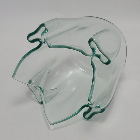 Plexiglass Handkerchief Vase Lucite Acrylic Mid Century Modern Glass Ruffled - Picture 9 of 11